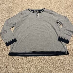 Carbon2Cobalt Men's Long Sleeve Ambitious Henley Tee Sz XL Tall Chambray